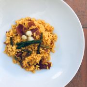 receta-arroz-jamon-ibérico-esparragos-trigueros-ajos-tiernos-4